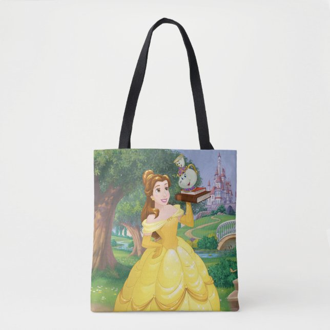 Belle | Books With Mrs. Potts And Chip Tote Bag (Front)