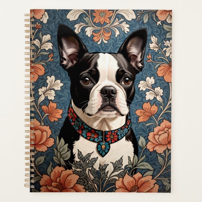 Belle Boston Terrier William Morris Inspiré (Devant)
