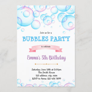 Belle bulle invitation à la fête d'anniversaire