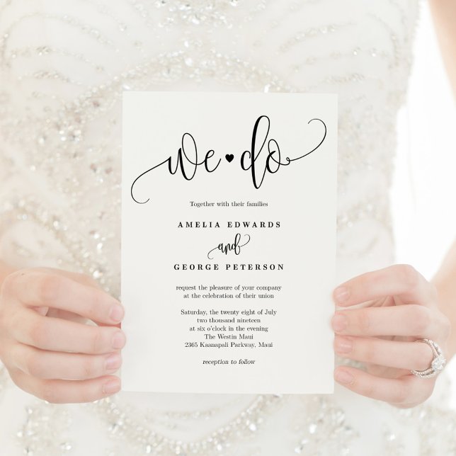 Belle calligraphie ÉDITABLE COULEUR Invitation LCC (Créateur téléchargé)