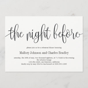 Belle Calligraphie Répétition Dîner Invitation