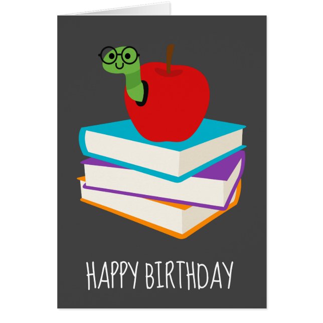 Belle caricature livre d'amant bookworm anniversai (Devant)