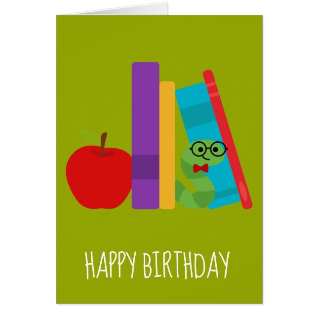 Belle caricature livre d'amant bookworm anniversai (Devant)