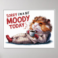 Belle Caricature Moody Hamster dans Poster de PJs
