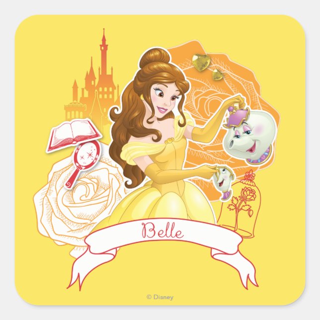 Belle - Caring and Enchanting Square Sticker (Front)