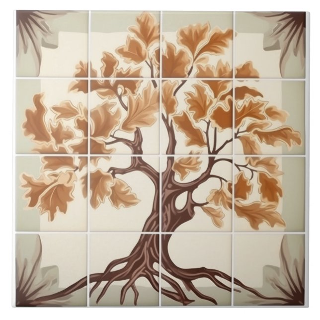 Belle Carreaux en céramique Motif de châtaignier (Devant)