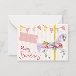 Belle Carte D'Anniversaire Avec Carousel