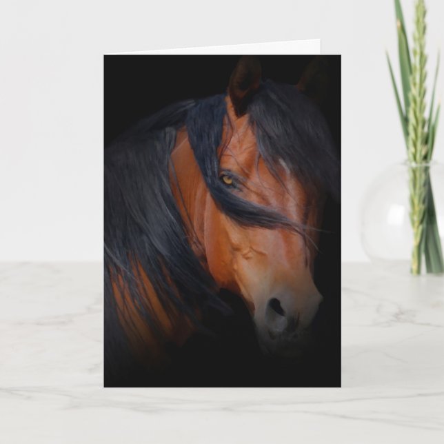 Belle carte d'anniversaire de cheval (Devant)