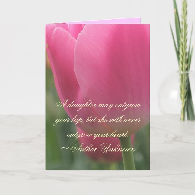 Belle carte d'anniversaire de fille tulipe rose (Devant)