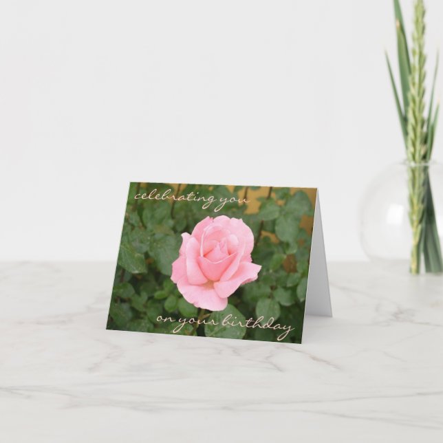 Belle carte d'anniversaire de rose de rose (Devant)