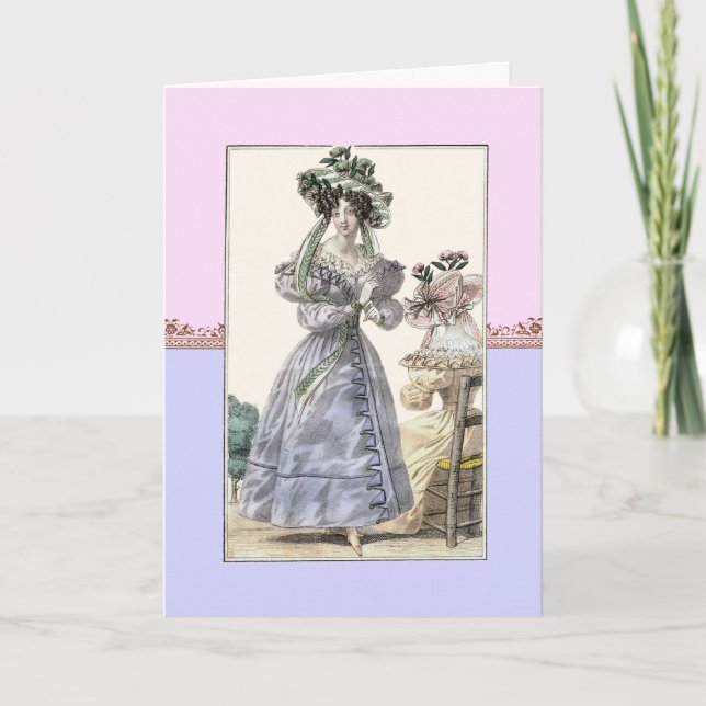 Belle carte d'anniversaire des femmes du XVIIIe si (Devant)