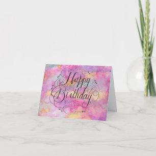Belle carte d'anniversaire en pastel d'aquarelle
