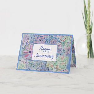 Belle carte d'anniversaire florale joyeuse