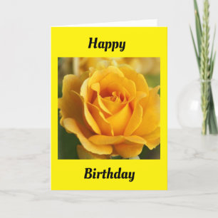 BELLE CARTE D'ANNIVERSAIRE JAUNE "ROSE JAUNE"