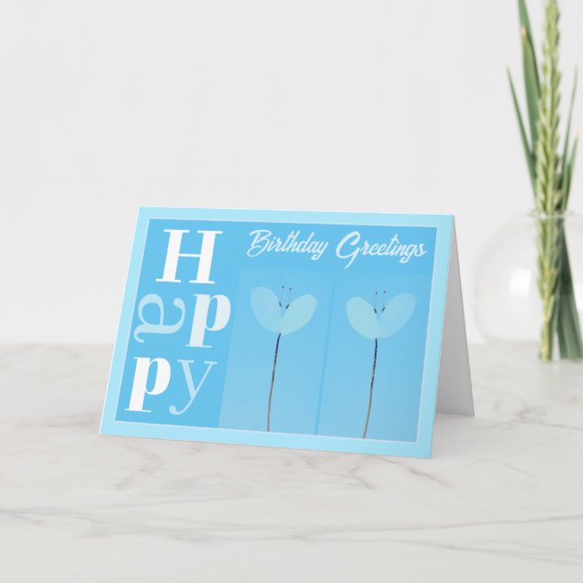Belle Carte d'Anniversaire Moderne Flower Fun tend (Devant)