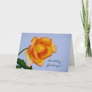 Belle carte d'anniversaire orange jaune rose