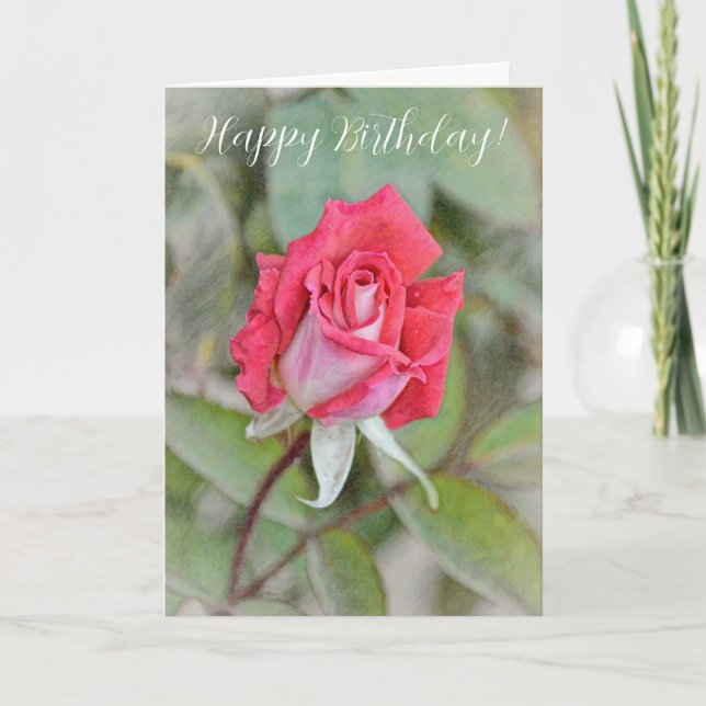 Belle carte d'anniversaire Red Rose (Devant)