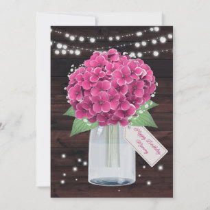 Belle carte d'anniversaire rose rustique rose pour