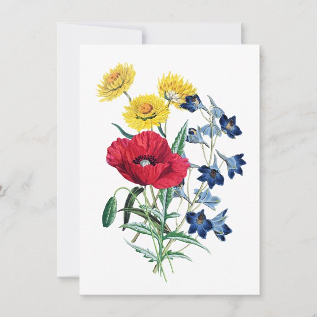 Belle carte de bouquet Fleur sauvage (Devant)