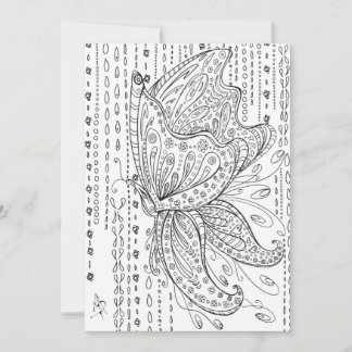 Belle carte de coloriage de papillon blanc