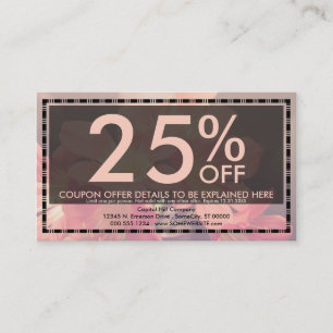 belle carte de coupon de fleurs