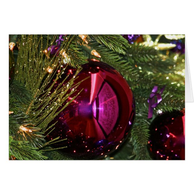 Belle carte de décoration de Noël violet (Devant horizontal)