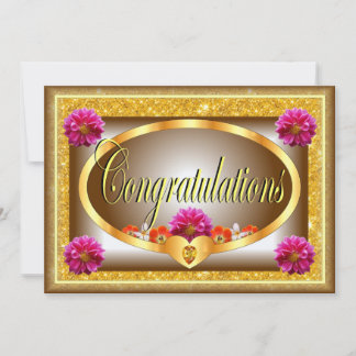 Belle carte de félicitations design floral brun
