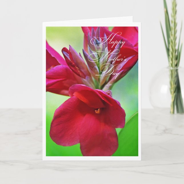 Belle carte de fête des mères florales (Devant)