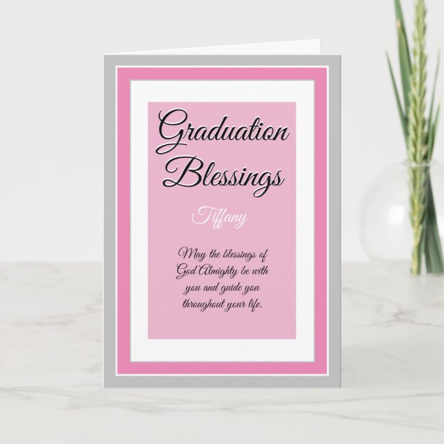 Belle carte de graduation des bénédictions chrétie (Devant)