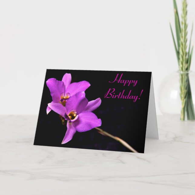 Belle carte de joyeux anniversaire d'orchidée (Devant)