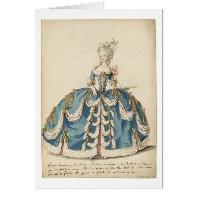 Belle carte de mode de Madame Marie Antoinette (Devant)