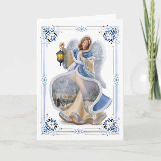 Belle carte de Noël Angel de vacances pliée (Devant)