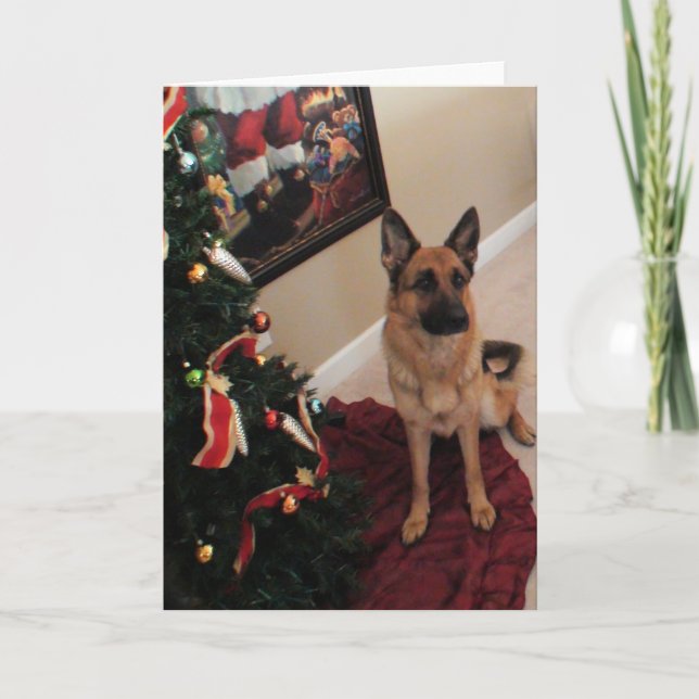 Belle carte de Noël berger allemand (Devant)