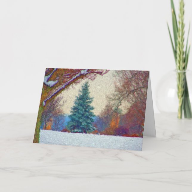 Belle Carte de Noël Peinte Art - 2 (Devant)