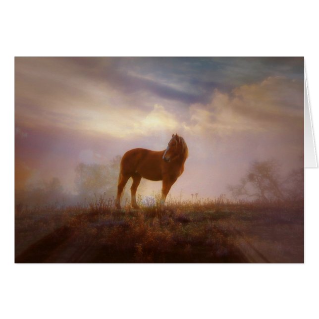 Belle carte de note blanche Palomino Mustang (Devant horizontal)