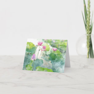 Belle carte de note vierge Lotus d'été