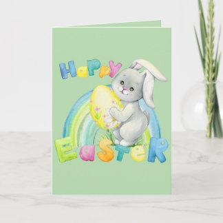 Belle carte de Pâques avec de doux bébés animaux