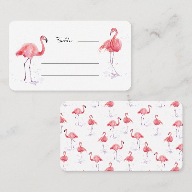 Belle carte de place Flamant rose rose (Devant / Derrière)