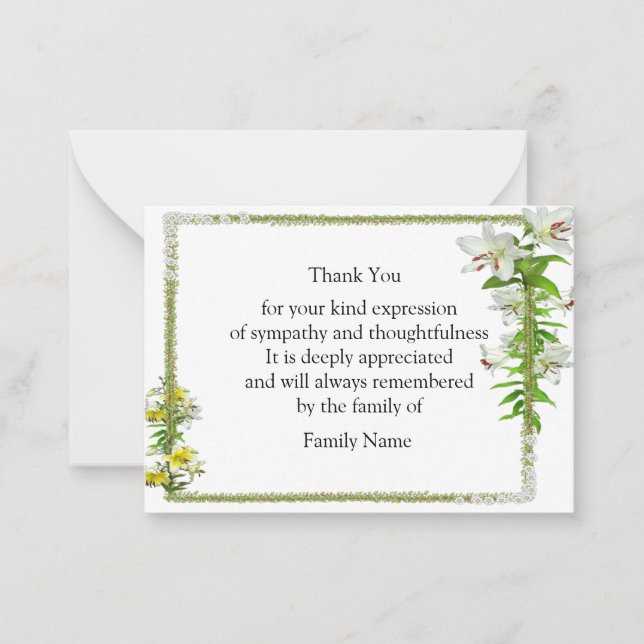 Belle Carte de remerciements à cadre fleuri (Devant)