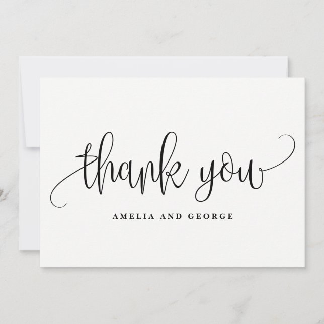 Belle Carte de remerciements de calligraphie (Devant)