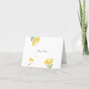 Belle Carte de remerciements de tulipes jaunes flo