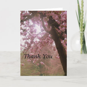 Belle Carte de remerciements en fleurs d'arbre ros