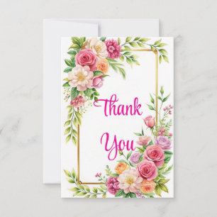 Belle Carte de remerciements plat de 3,5 po x 5 po