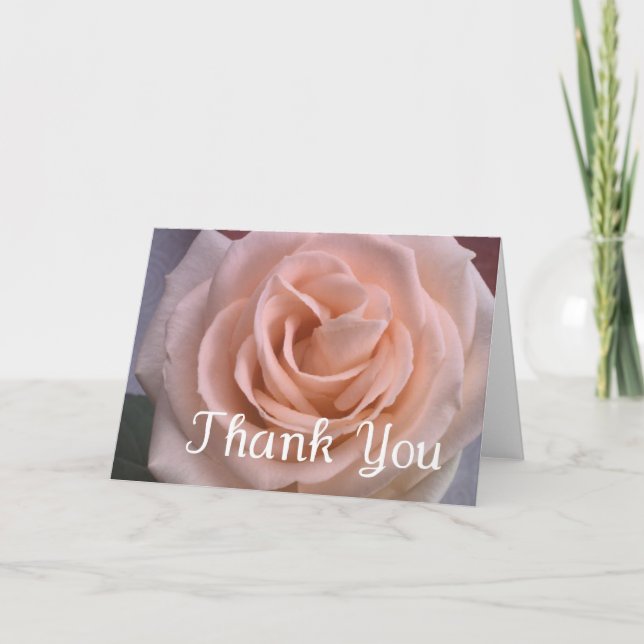 Belle Carte de remerciements rose pâle (Devant)