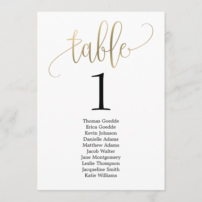 Belle carte de siège de table de calligraphie (Devant)