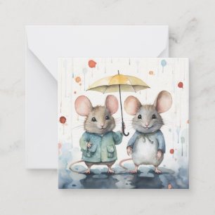 Belle carte de souris aquarelle