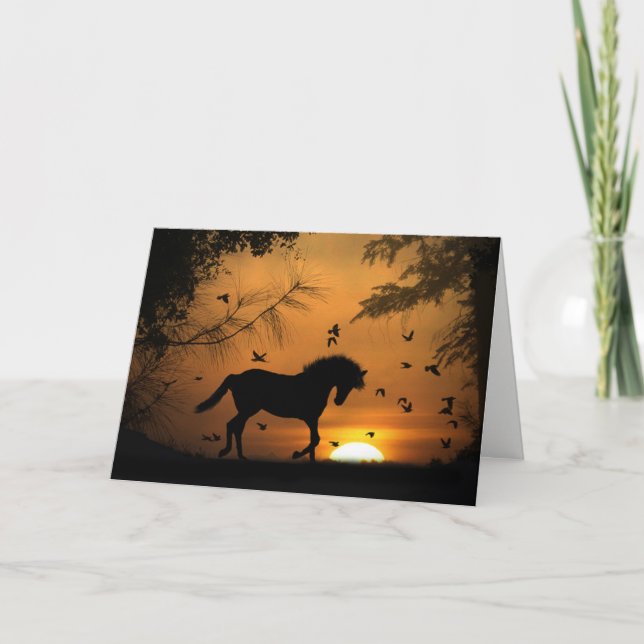 Belle Carte de Sympathie Cheval (Devant)