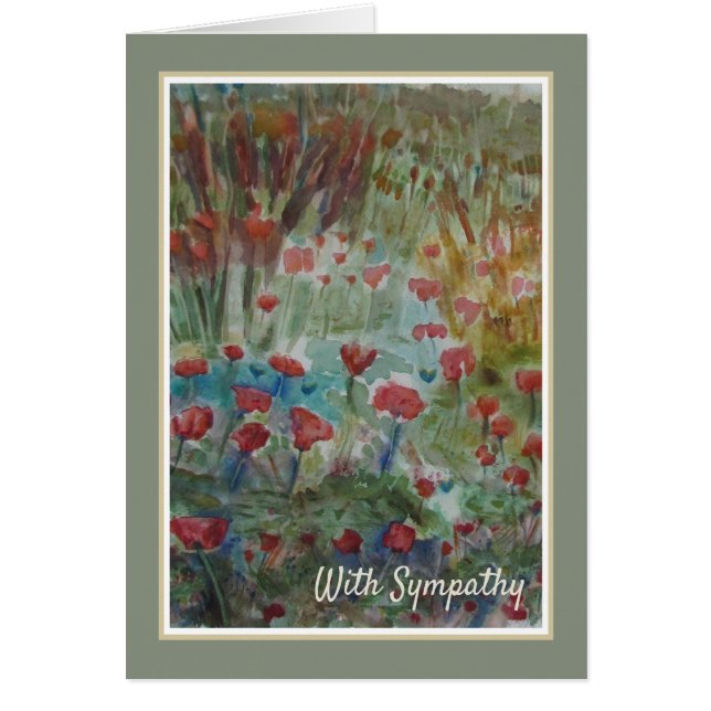 Belle carte de sympathie de pavots (Devant)