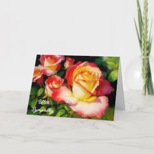 Belle Carte de Sympathie Rose Jaune Rose Rose Rose