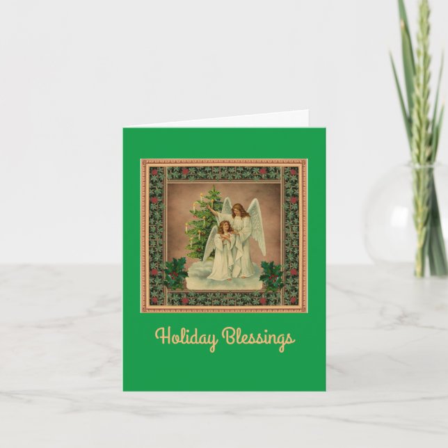 Belle carte de vacances Anges de Noël (Devant)
